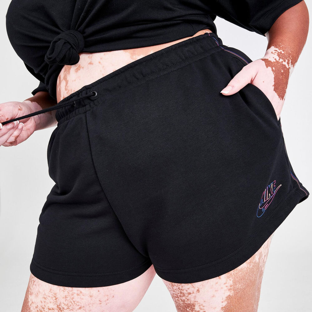 NEW Nike Women Shorts Black Sportswear Essential Futura 2X DM7973 010